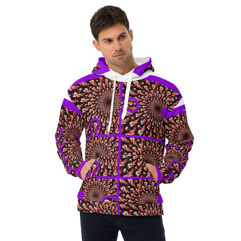 'Purple Peacock' All-Over Print Unisex Hoodie
