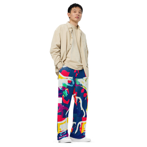‘Two Halves' All-Over Print, Unisex Wide-Leg Lounge Pants