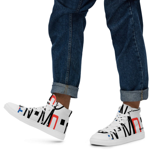 'Logo' Men's High-Top Canvas Shoes