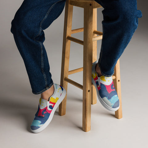 ‘Two Halves’ All-Over Print Men's Slip-on Canvas Shoes