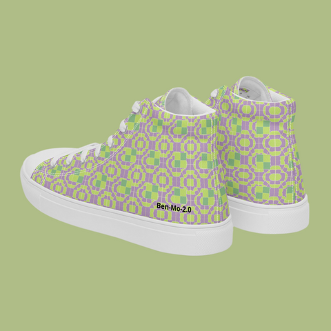 'Irish Tee' Pixel Men’s High Top Canvas Shoes