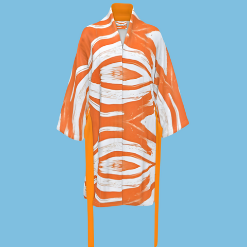 'Orange Swirl' Unisex Kimono Dress