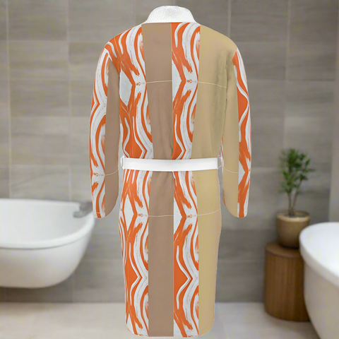 'Orange Swirl On The Beach' Dressing Gown