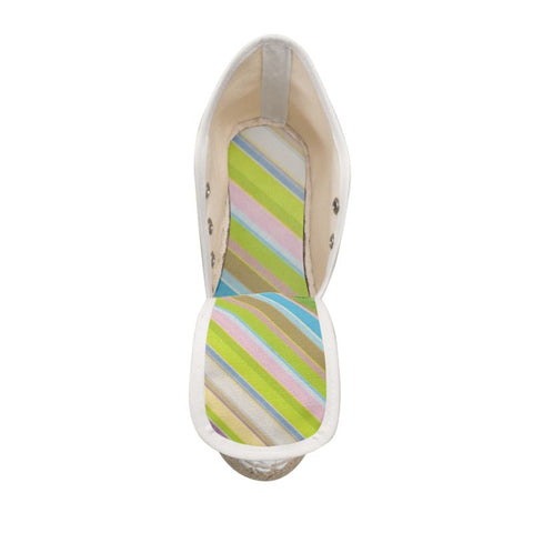 Clover Striper Wedge Espadrille Shoes