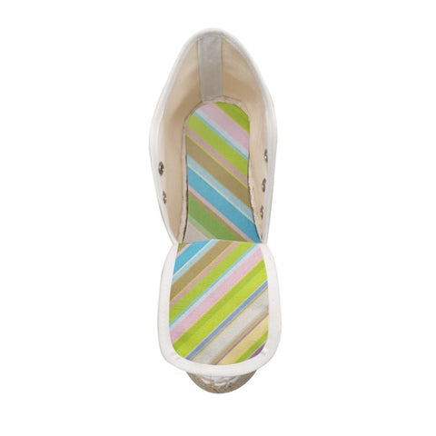 Clover Striper Wedge Espadrille Shoes