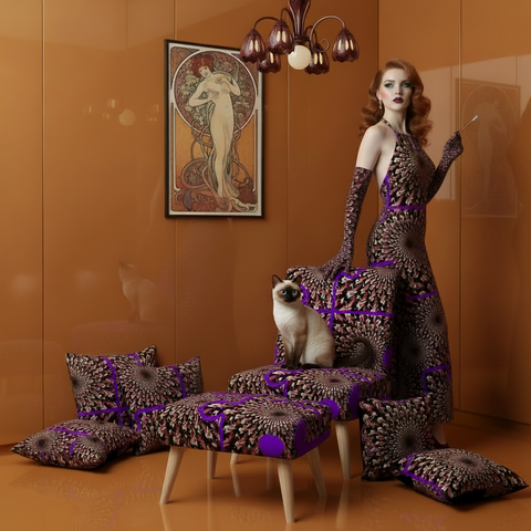 BM2-Casa 'Purple Peacock Tate' Occasional Chair