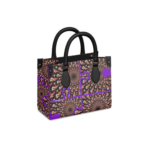 'Purple Peacock' Leather Shopping Bag