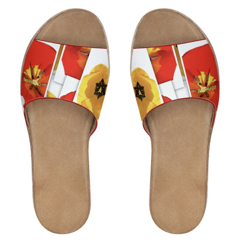 ‘Dua Tulipa' Leather Sliders