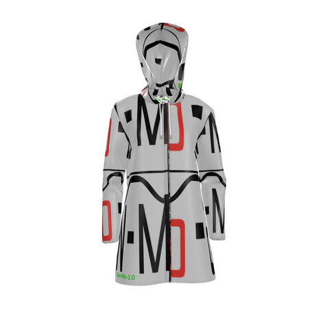 'Logo' Women's Hooded Mac Raincoat