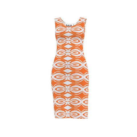 ‘Orange Swirl' Bodycon Dress