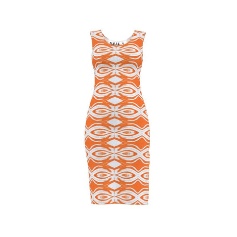 ‘Orange Swirl' Bodycon Dress
