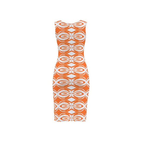‘Orange Swirl' Bodycon Dress