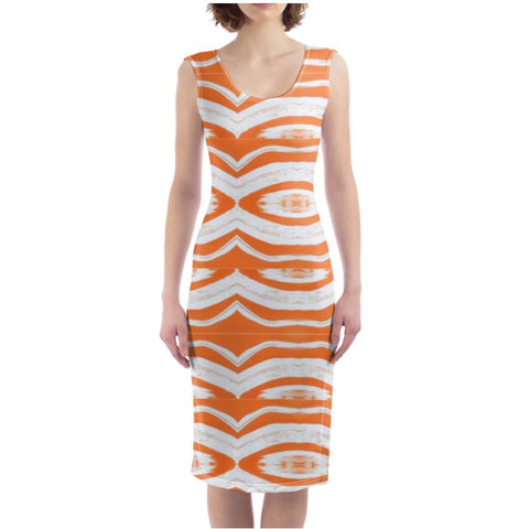 'Orange Swirl' Bodycon Dress