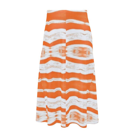 'Orange Swirl' Midi Skirt