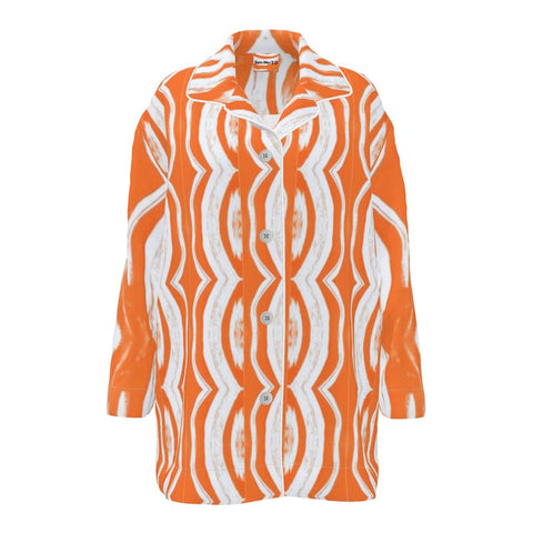 'Orange Swirl' Women's Luxury Pajama Shirt