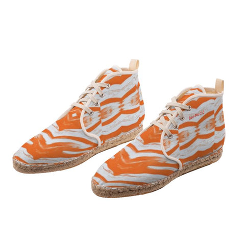 'Orange Swirl' Men’s Hi-top Lace Up Espardilles