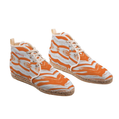 'Orange Swirl' Men’s Hi-top Lace Up Espardilles
