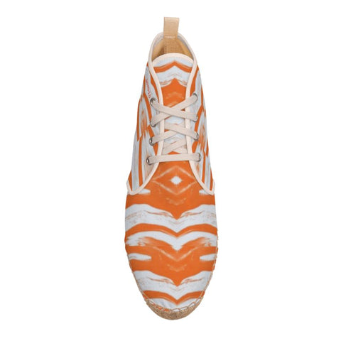 'Orange Swirl' Men’s Hi-top Lace Up Espardilles