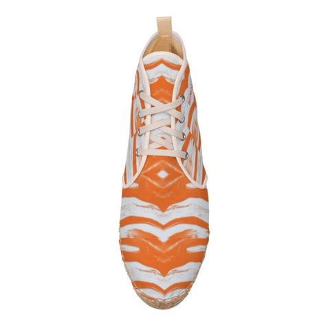 'Orange Swirl' Men’s Hi-top Lace Up Espardilles
