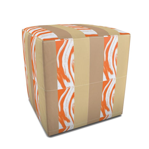 BM2-Casa 'Orange Swirl' On the Beach Pouffe