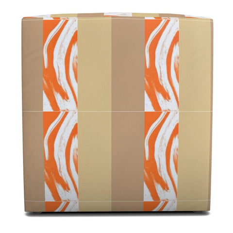 BM2-Casa 'Orange Swirl' On the Beach Pouffe