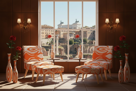 BM2-Casa 'Orange Swirl' Occasional Chair