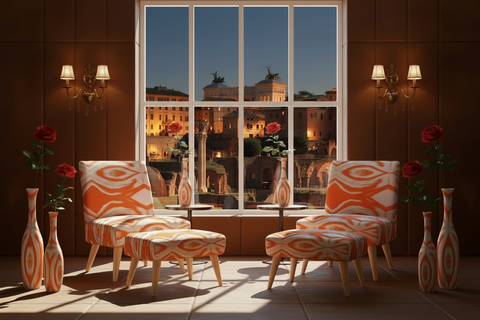 BM2-Casa 'Orange Swirl' Occasional Chair