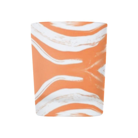 BM2-Casa 'Orange Swirl' Glass Tealight Candle Holder