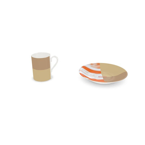 BM2-Casa 'Orange Swirl' Cup & Saucer