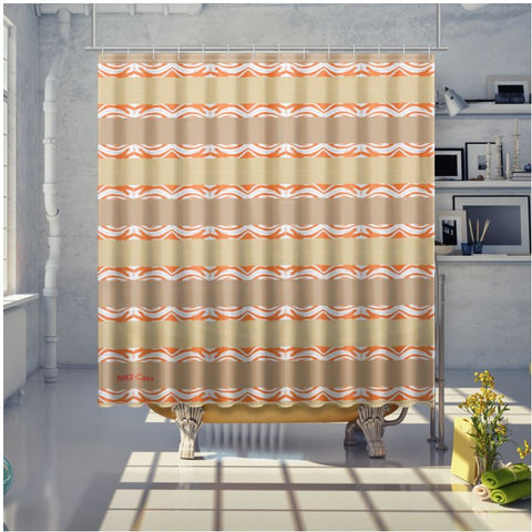 'Orange Swirl  On the Beach' Shower Curtain