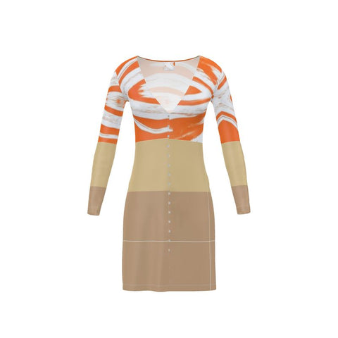 'Orange Swirl On the Beach' Ladies Cardigan