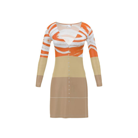 'Orange Swirl On the Beach' Ladies Cardigan