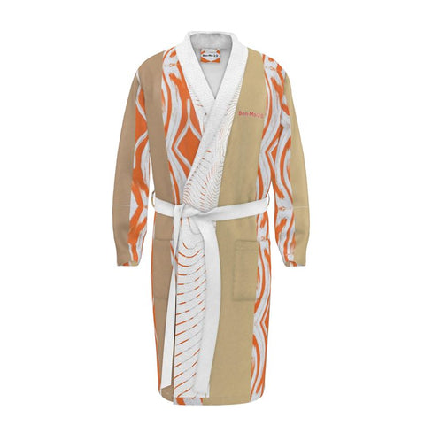 'Orange Swirl On The Beach' Dressing Gown