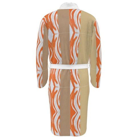 'Orange Swirl On The Beach' Dressing Gown