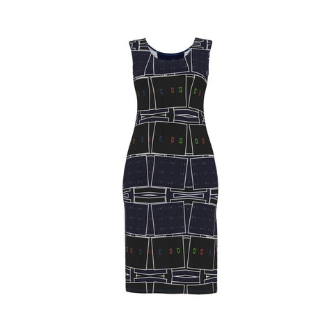'Blackout-Blueprint Draft' Bodycon Dress