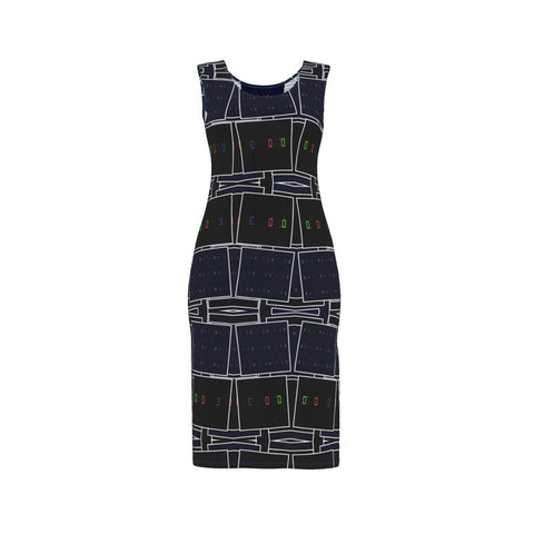 'Blackout-Blueprint Draft' Bodycon Dress