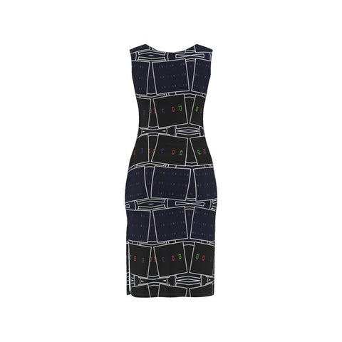 'Blackout-Blueprint Draft' Bodycon Dress