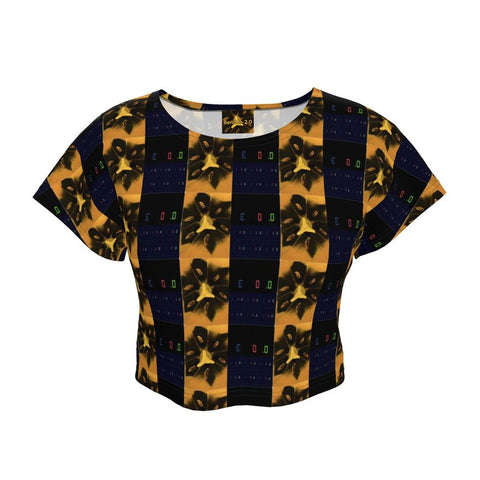 'Blacout-Blueprint' Stamen Ladies Crop Top