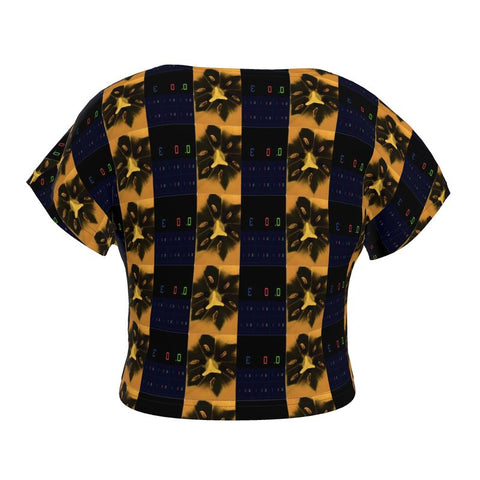 'Blacout-Blueprint' Stamen Ladies Crop Top