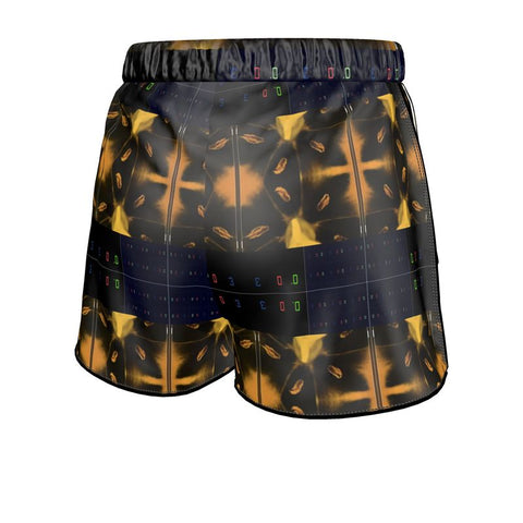 'Blackout-Blueprint' Stamen Women's Luxury Pajama Shorts