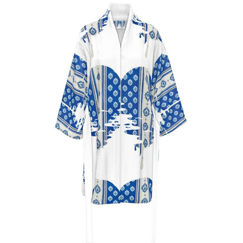 'Le Muse du Ben' Silk-Satin Unisex Kimono