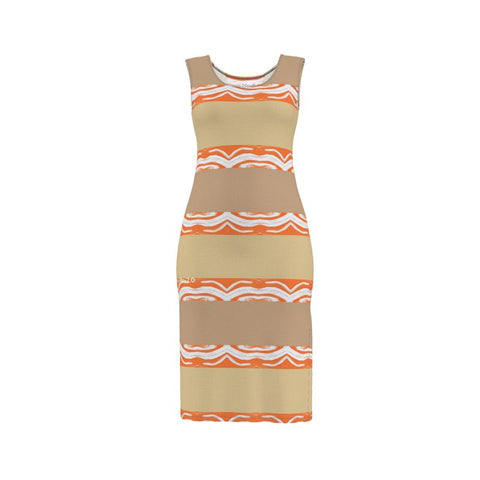 ‘Orange Swirl On The Beach' Bodycon Dress