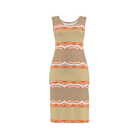 ‘Orange Swirl On The Beach' Bodycon Dress