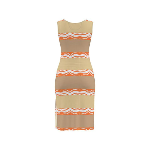 ‘Orange Swirl On The Beach' Bodycon Dress