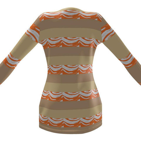 'Orange Swirl On The Beach' Cardigan w/ Pockets