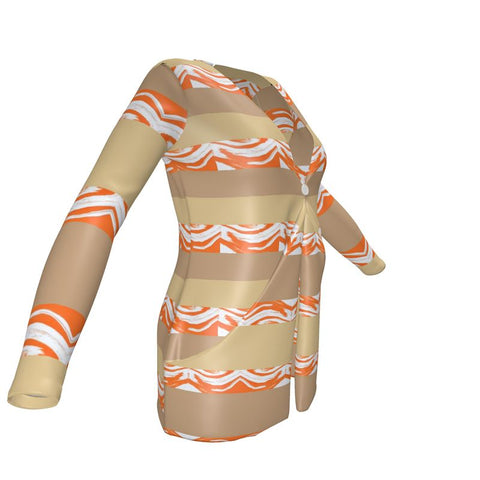 'Orange Swirl On The Beach' Cardigan w/ Pockets