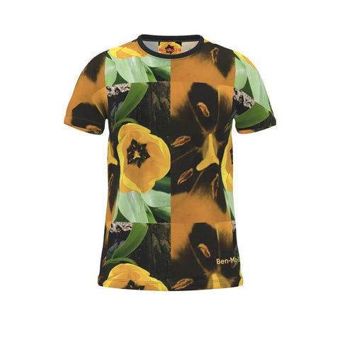 'Dua Tulipa' Nero Amarillo Cut & Sew All Over Print T-shirt