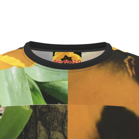 'Dua Tulipa' Nero Amarillo Cut & Sew All Over Print T-shirt