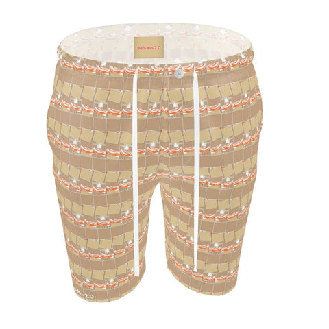 'Orange Swirl On The Beach' Men's Pajama-Lounge Shorts