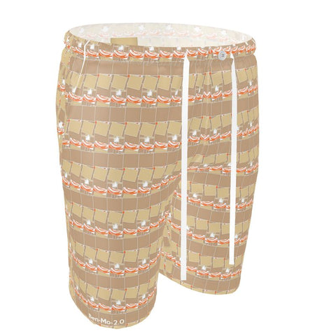 'Orange Swirl On The Beach' Men's Pajama-Lounge Shorts